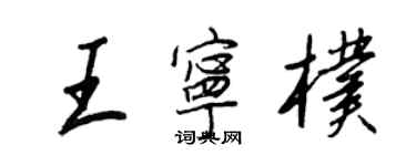 王正良王寧朴行書個性簽名怎么寫