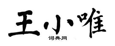 翁闓運王小唯楷書個性簽名怎么寫