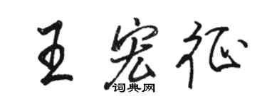 駱恆光王宏征行書個性簽名怎么寫