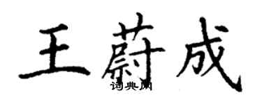 丁謙王蔚成楷書個性簽名怎么寫