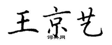 丁謙王京藝楷書個性簽名怎么寫