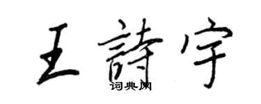 王正良王詩宇行書個性簽名怎么寫