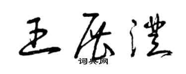 曾慶福王展澄草書個性簽名怎么寫