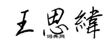 王正良王思緯行書個性簽名怎么寫