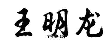 胡問遂王明龍行書個性簽名怎么寫