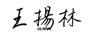 王正良王揚林行書個性簽名怎么寫