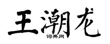 翁闓運王潮龍楷書個性簽名怎么寫