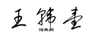 梁錦英王韓壹草書個性簽名怎么寫