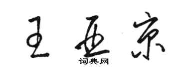 駱恆光王亞京草書個性簽名怎么寫