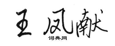 駱恆光王鳳獻行書個性簽名怎么寫