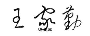 駱恆光王家勤草書個性簽名怎么寫