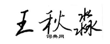 王正良王秋淼行書個性簽名怎么寫