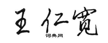 駱恆光王仁寬行書個性簽名怎么寫