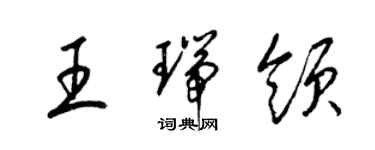 梁錦英王瑞領草書個性簽名怎么寫