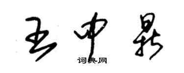 朱錫榮王中鼎草書個性簽名怎么寫