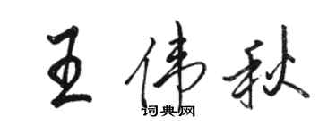 駱恆光王偉秋行書個性簽名怎么寫