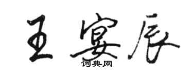 駱恆光王宴辰行書個性簽名怎么寫