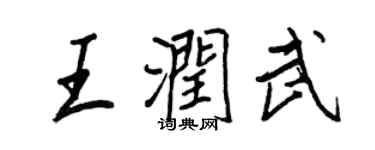 王正良王潤武行書個性簽名怎么寫