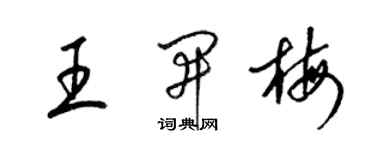 梁錦英王開梅草書個性簽名怎么寫