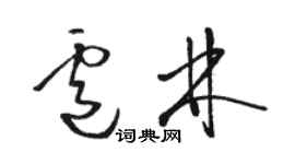 駱恆光盧林草書個性簽名怎么寫