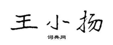 袁強王小揚楷書個性簽名怎么寫