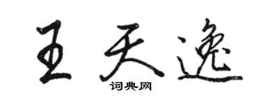 駱恆光王天逸行書個性簽名怎么寫