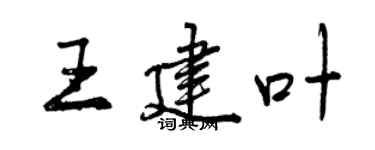 曾慶福王建葉行書個性簽名怎么寫