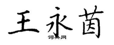 丁謙王永茵楷書個性簽名怎么寫