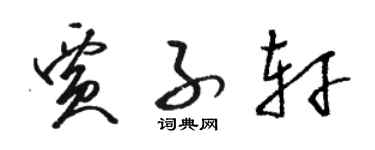 駱恆光賈子軒草書個性簽名怎么寫