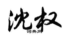胡問遂沈權行書個性簽名怎么寫