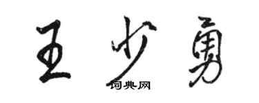 駱恆光王少勇行書個性簽名怎么寫