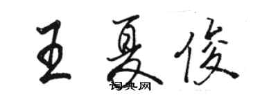 駱恆光王夏俊行書個性簽名怎么寫