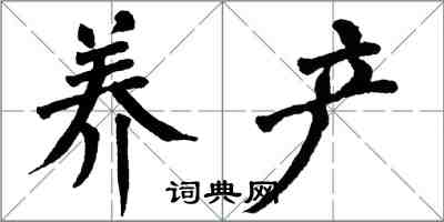 翁闓運養產楷書怎么寫