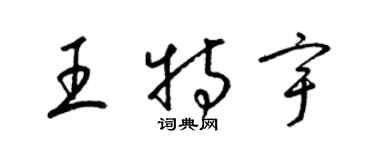 梁錦英王特宇草書個性簽名怎么寫