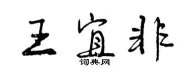 曾慶福王宜非行書個性簽名怎么寫