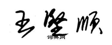 朱錫榮王堅順草書個性簽名怎么寫