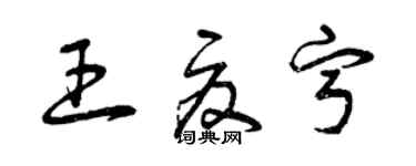 曾慶福王夏寧草書個性簽名怎么寫