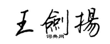 王正良王劍揚行書個性簽名怎么寫