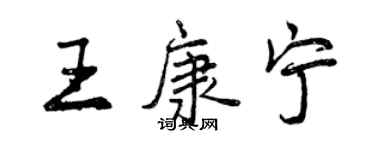 曾慶福王康寧行書個性簽名怎么寫