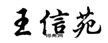 胡問遂王信苑行書個性簽名怎么寫