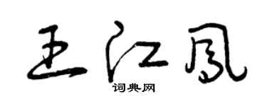 曾慶福王江鳳草書個性簽名怎么寫