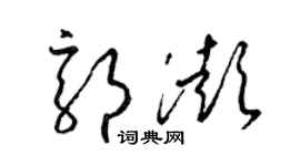 梁錦英郭澎草書個性簽名怎么寫