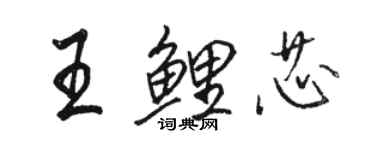 駱恆光王鯉芯行書個性簽名怎么寫