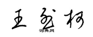 梁錦英王烈柯草書個性簽名怎么寫