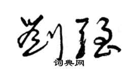 曾慶福劉強草書個性簽名怎么寫