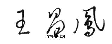 駱恆光王昌鳳草書個性簽名怎么寫