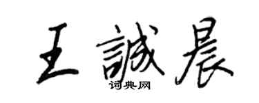 王正良王誠晨行書個性簽名怎么寫