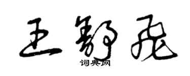 曾慶福王舒飛草書個性簽名怎么寫