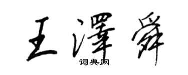 王正良王澤舜行書個性簽名怎么寫