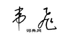 梁錦英韋飛草書個性簽名怎么寫
